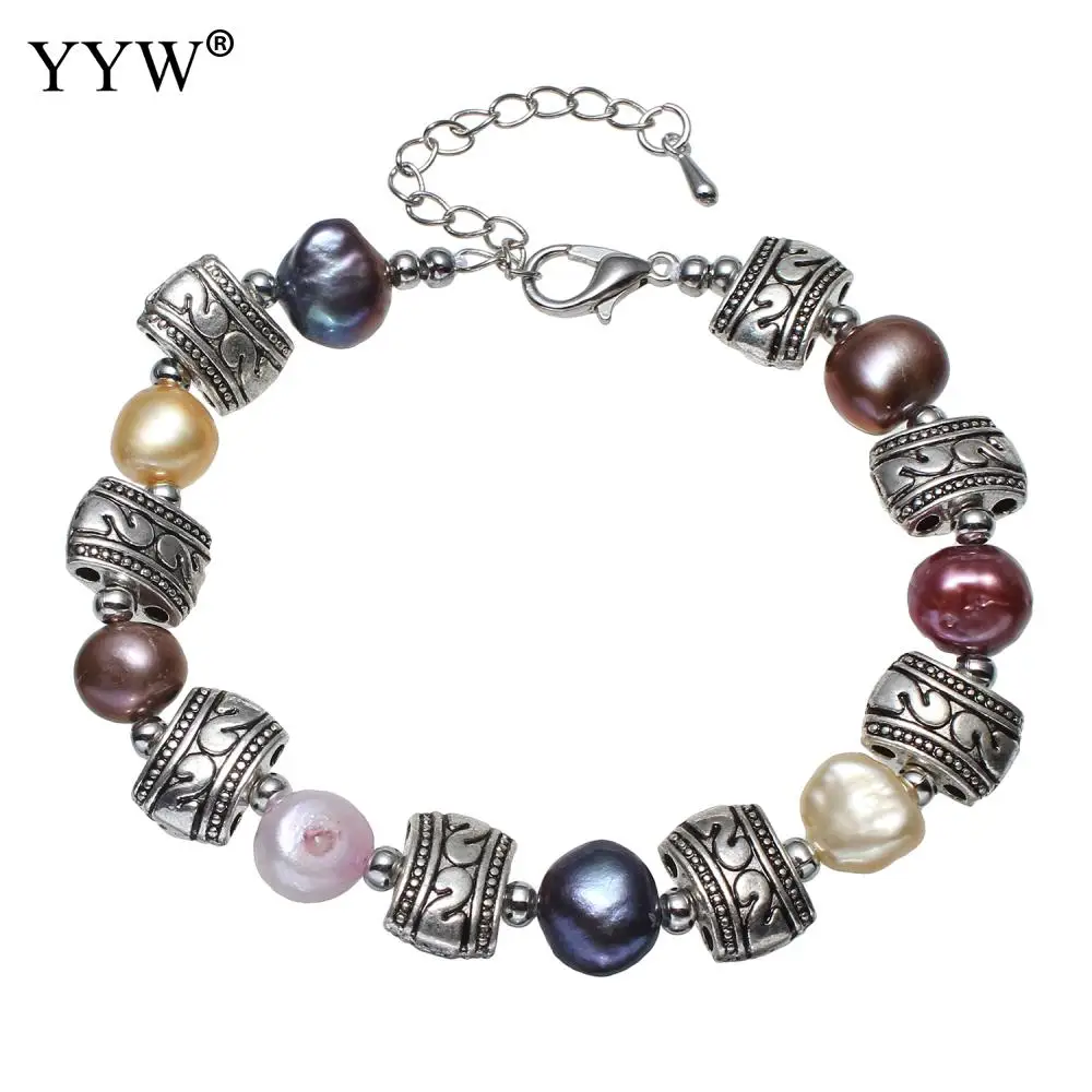 Freshwater Pearl Bracelet with Brass & Zinc Alloy Baroque for woman multi-colored Sold Per Approx 7.5 Inch Strand
Freshwater Pearl Bracelet with Brass & Zinc Alloy Baroque for woman multi-colored Sold Per Approx 7.5 Inch Strand