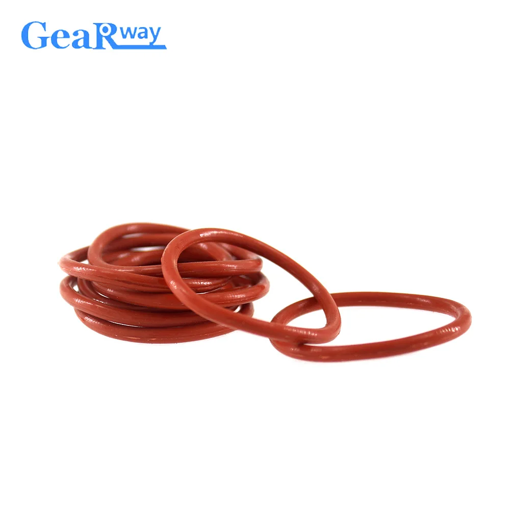 

Gearway 3.5mm CS O Ring Seal Gasket Red Silicon O Ring Seal Washer 12/13/14/15/28/29/30mm OD VMQ 55SH Hardness O Ring Sealing