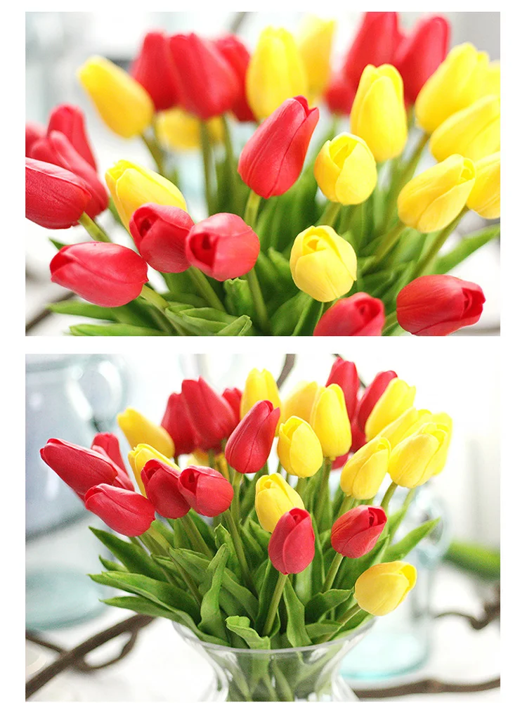 Wholesale 20pcs/lot PU Fake Artificial Flower Bouquet Real Tulip Flowers for Party Wedding Home Decoration Flower
Wholesale 20pcs/lot PU Fake Artificial Flower Bouquet Real Tulip Flowers for Party Wedding Home Decoration Flower