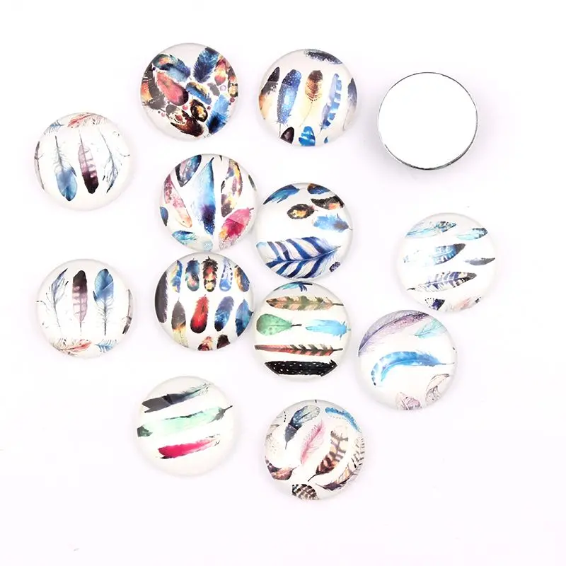 New Round Feather Glass Cabochon 10/12/16/18/20/25mm Flatback Dome Cabochon Embellishments Base Setting DIY Accessories Jewelry
New Round Feather Glass Cabochon 10/12/16/18/20/25mm Flatback Dome Cabochon Embellishments Base Setting DIY Accessories Jewelry