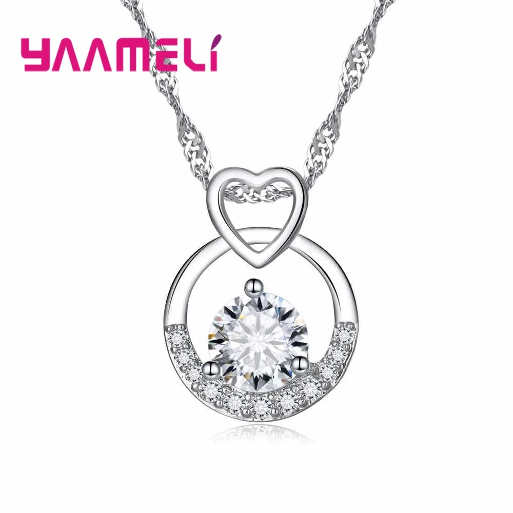 Stylish Women 925 Sterling Silver Chains Pendant Necklace Jewelry Setting Crystals Shiny For Women Wedding Best Gift
Stylish Women 925 Sterling Silver Chains Pendant Necklace Jewelry Setting Crystals Shiny For Women Wedding Best Gift