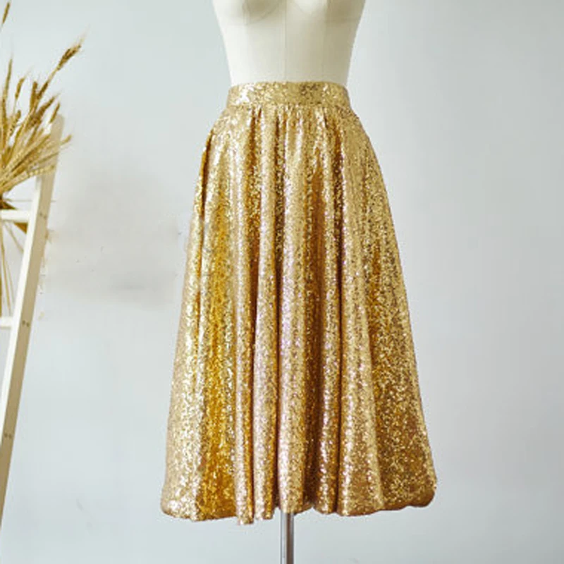 Vintage Gold Sequin Skirt High Quality Tea Length Short Adult Women Skirts Custom Made Zipper Style Bling Bling Sequined Skirt
Vintage Gold Sequin Skirt High Quality Tea Length Short Adult Women Skirts Custom Made Zipper Style Bling Bling Sequined Skirt