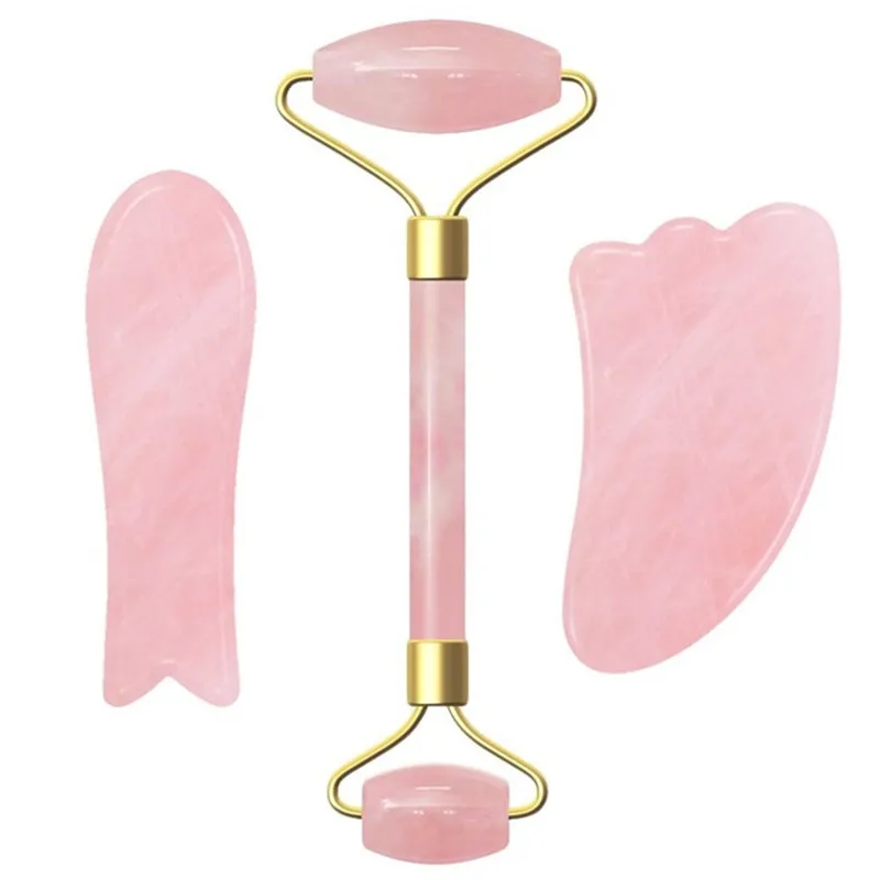 3PCS/Set Rose Quartz Jade Roller Gua Sha Set Face Massager Skin Care Tools Jade Face Roller Guasha Kit Face Lifting Tools
3PCS/Set Rose Quartz Jade Roller Gua Sha Set Face Massager Skin Care Tools Jade Face Roller Guasha Kit Face Lifting Tools