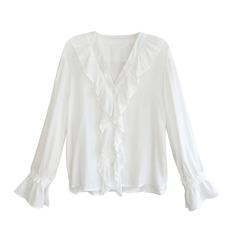 PERHAPS U Women White Black Ruffle V Neck Long Sleeve Puff Sleeve Solid Top Shirt Blouse Top High Street B0206
PERHAPS U Women White Black Ruffle V Neck Long Sleeve Puff Sleeve Solid Top Shirt Blouse Top High Street B0206