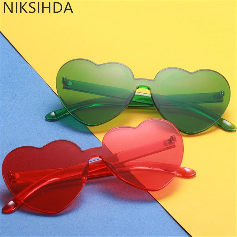 NIKSIHDA New fashion candy sunglasses of love European and American personality trend frameless conjoined Lens Sunglasses UV400
NIKSIHDA New fashion candy sunglasses of love European and American personality trend frameless conjoined Lens Sunglasses UV400