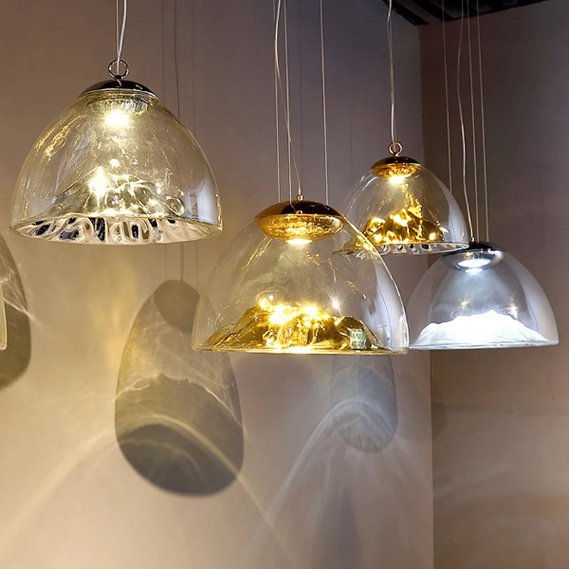 Modern Simple Plated Golden Glass Single Pendan Lamp Nordic Creative Mountain LED Dining Room Bedroom Decor Lighting Fixture
Modern Simple Plated Golden Glass Single Pendan Lamp Nordic Creative Mountain LED Dining Room Bedroom Decor Lighting Fixture