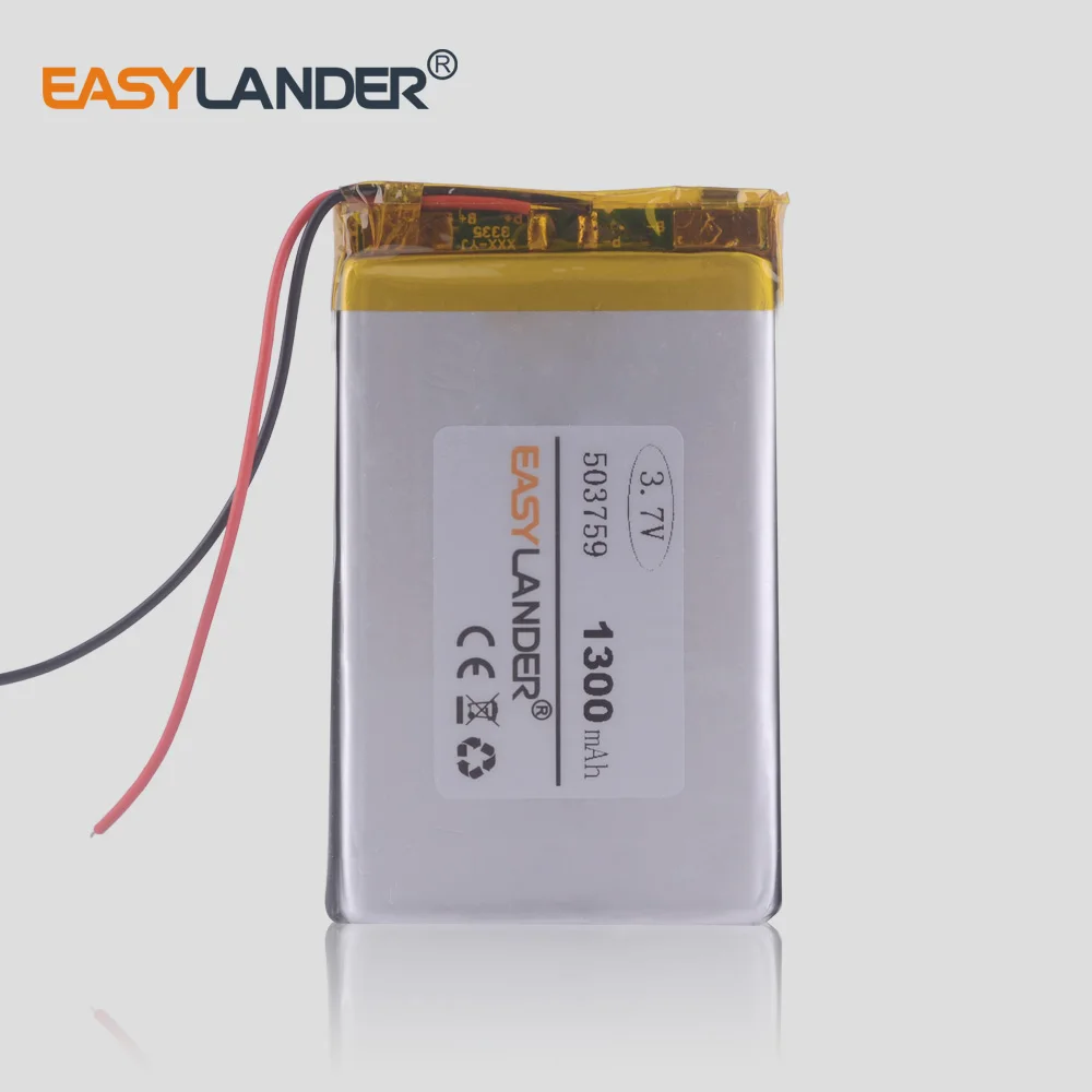 503759 3.7V 1300mAh Rechargeable Li-Polymer Li-ion Battery For mp3 mp4 mp5 toys DVR GPS navigation Sports bracelet 503760 503860
503759 3.7V 1300mAh Rechargeable Li-Polymer Li-ion Battery For mp3 mp4 mp5 toys DVR GPS navigation Sports bracelet 503760 503860