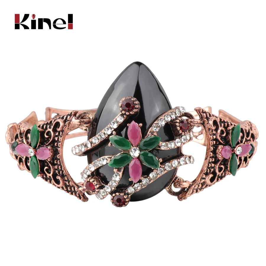 Kinel Turkish Jewelry Black Stone Bracelet For Women Antique Gold Crystal Vintage Wedding Jewelry Wholesale 2019 New
Kinel Turkish Jewelry Black Stone Bracelet For Women Antique Gold Crystal Vintage Wedding Jewelry Wholesale 2019 New