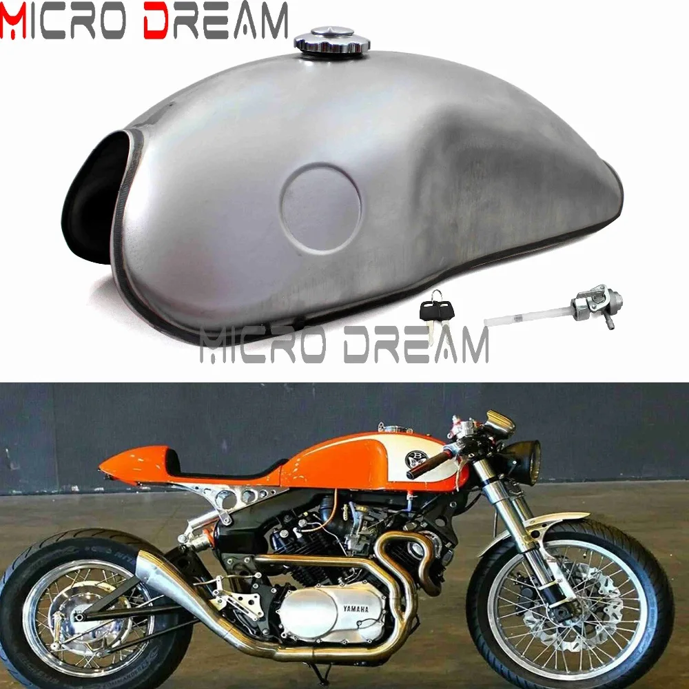 Мотоцикл 2 6 галлона Ретро топливный бак Неокрашенный газовый для Yamaha BMW K100RS R1150 R100R