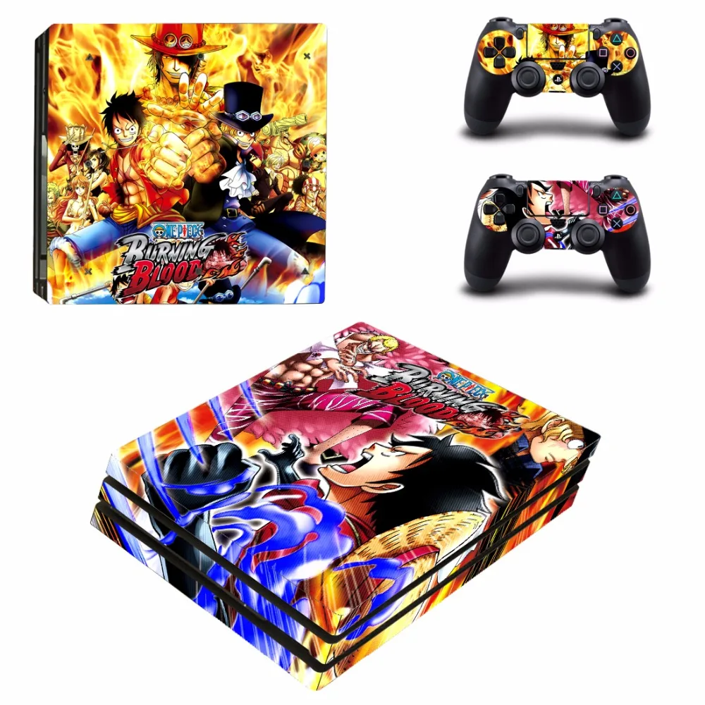 Anime One Piece PS4 Pro Skin Sticker For Sony PlayStation 4 Console and 2 Controllers Skins Stickers Decal Vinyl | Электроника