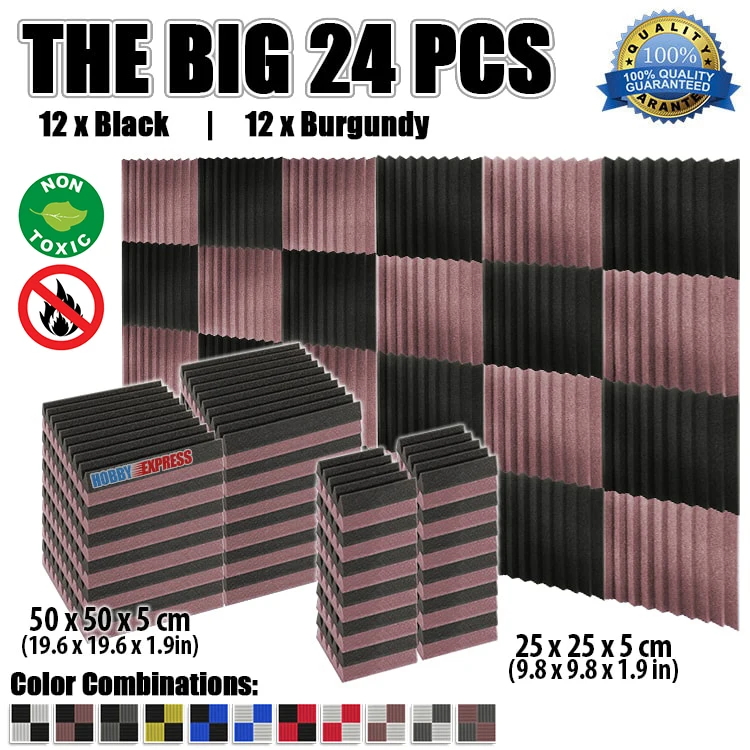 Arrowzoom 19.6 x 19.6 x 1.9" or 9.8 x 9.8 x 1.9" 24 pcs Pack Sound Absorption Panel Studio Wedge Acoustic Foam Tiles KK1134
Arrowzoom 19.6 x 19.6 x 1.9" or 9.8 x 9.8 x 1.9" 24 pcs Pack Sound Absorption Panel Studio Wedge Acoustic Foam Tiles KK1134