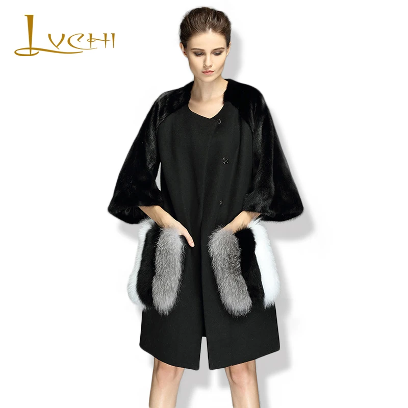 LVCHI Genuine Fur Women's Fox Packet Real Fur Coats Women Black Fur Leather Hat V-Neck Denmark Mink Swan Velvet Mink Coat
LVCHI Genuine Fur Women's Fox Packet Real Fur Coats Women Black Fur Leather Hat V-Neck Denmark Mink Swan Velvet Mink Coat
