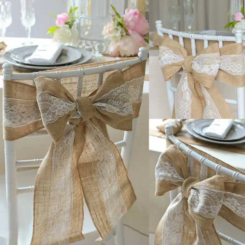 wholesale vintage wedding chair decoration burlap lace ribbon sashes lace ribbon chair bows 15x240cm/pcs
wholesale vintage wedding chair decoration burlap lace ribbon sashes lace ribbon chair bows 15x240cm/pcs