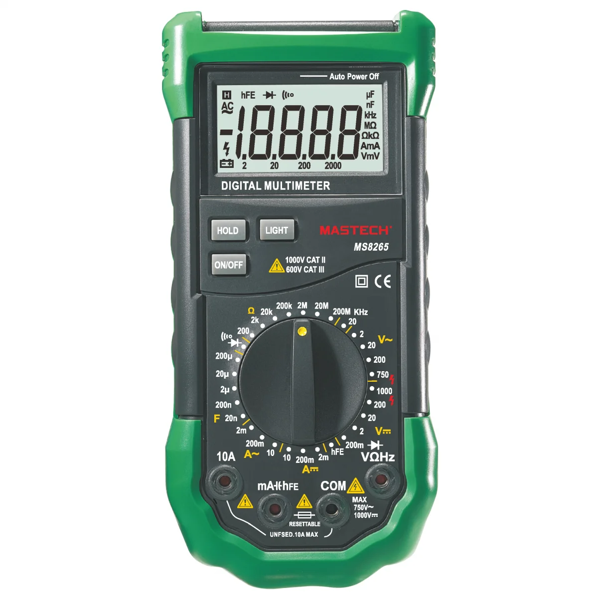 Mastech MS8265 Digital Multimeter for AC/DC Voltage Current Test with Ohm Capacitance Frequency Measurement
Mastech MS8265 Digital Multimeter for AC/DC Voltage Current Test with Ohm Capacitance Frequency Measurement