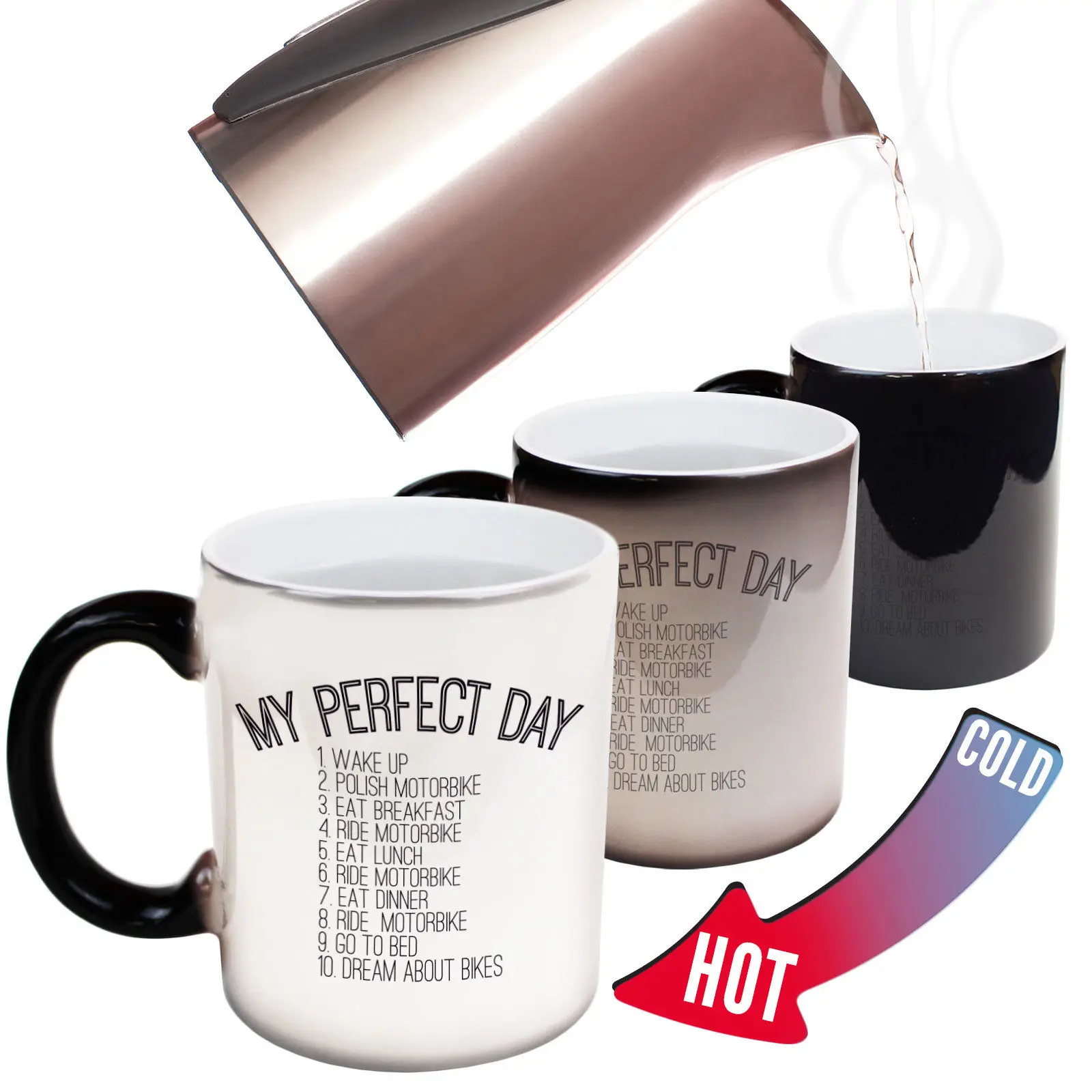 Забавные кружки My Perfect Day подарок на мотоцикл Рождество смена цвета новинка