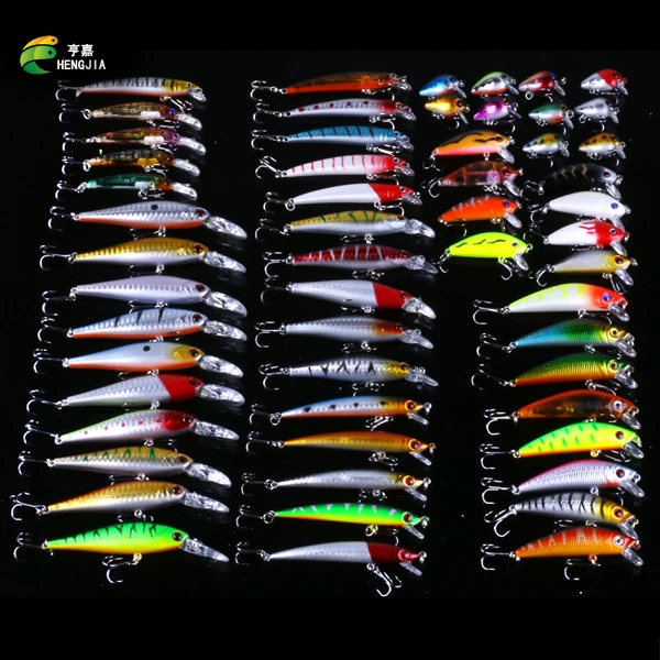 HENGJIA 56pcs/lot 8 Models Fishing Lures Minnow Crank Pencil lure and Hard bait 56 Colors Wobblers Fishing Tackle Wholesale
HENGJIA 56pcs/lot 8 Models Fishing Lures Minnow Crank Pencil lure and Hard bait 56 Colors Wobblers Fishing Tackle Wholesale