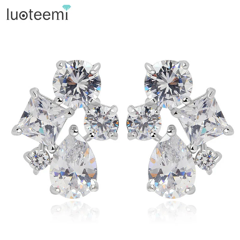 LUOTEEMI Factory Wholesale Brand New Novel Unique Design Clear CZ Stud Earrings Gift for Woman party wedding 2015
LUOTEEMI Factory Wholesale Brand New Novel Unique Design Clear CZ Stud Earrings Gift for Woman party wedding 2015