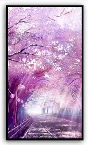 Needlework,DIY DMC Cross stitch,Set For Embroidery kit,purple cherry tree railway print pattern cross-stitch kits for embroidery
Needlework,DIY DMC Cross stitch,Set For Embroidery kit,purple cherry tree railway print pattern cross-stitch kits for embroidery