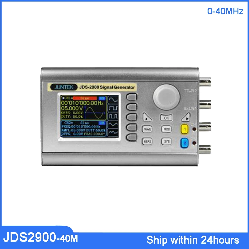 

JUNTEK JDS2900-40M 40Mhz Handheld Digital Control Dual-channel DDS Function Signal Generator Frequency Meter Arbitrary Waveform