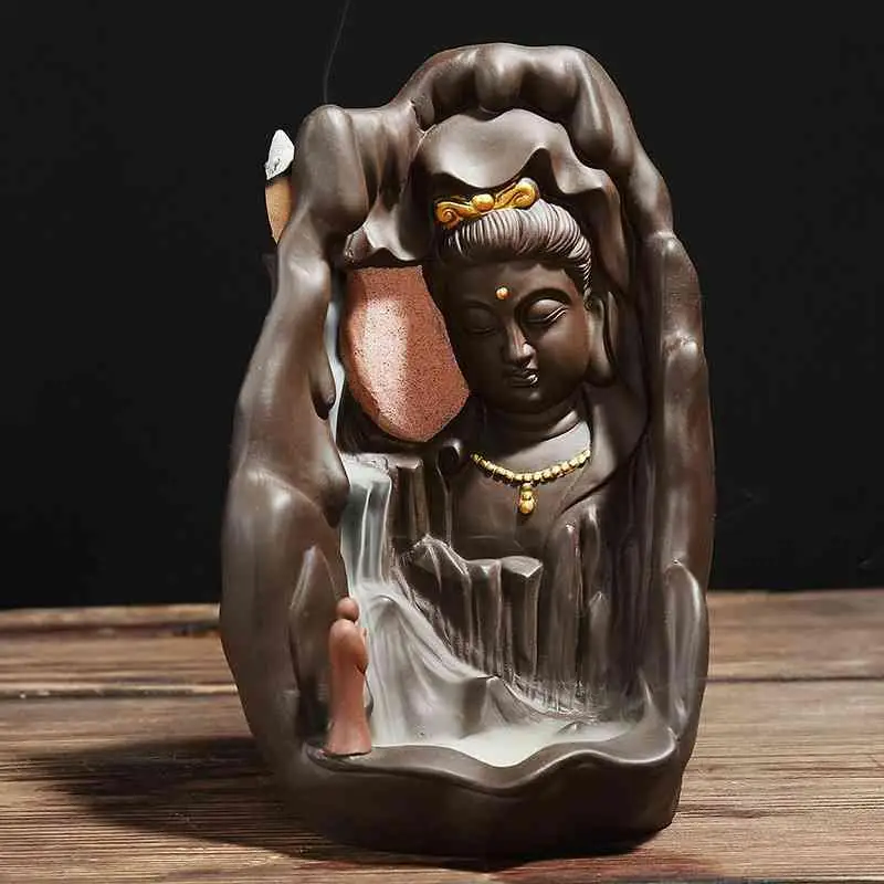 Chinese Buddha Ceramic Incense Burner Rockery Smoke Waterfall Incense Holder Handmade Censer For Buddhist Home Office Decoration
Chinese Buddha Ceramic Incense Burner Rockery Smoke Waterfall Incense Holder Handmade Censer For Buddhist Home Office Decoration