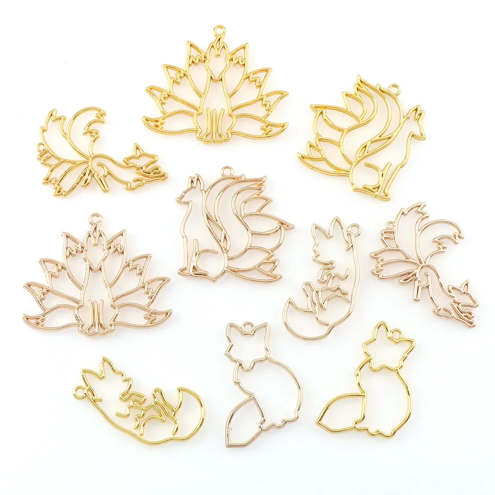 4pc/set Mix Cute Fox Metal Hollow Frame Pendant Gold Charm Bezel Setting Cabochon Setting DIY UV Resin Charm KC Gold Color
4pc/set Mix Cute Fox Metal Hollow Frame Pendant Gold Charm Bezel Setting Cabochon Setting DIY UV Resin Charm KC Gold Color