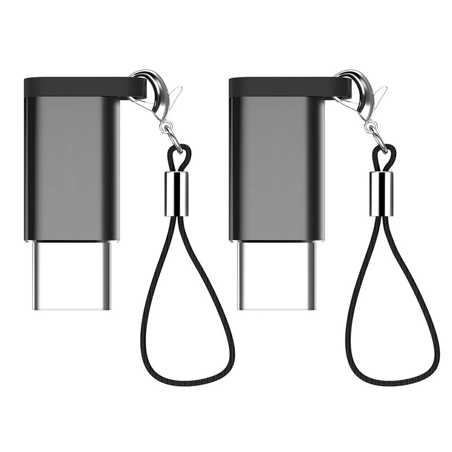 Фото Адаптер Micro USB Type C 2 шт. адаптер с поддержкой OTG и нейлоновым шнурком для Apple MacBook