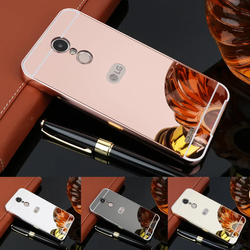 Для LG K10 2017 M250 X400 чехол Чехол с металлической рамкой зеркалом задняя крышка