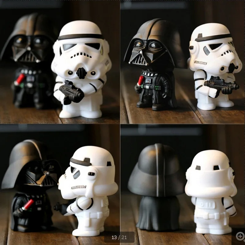 New Star Wars цифры игрушка 2 шт./компл. черный рыцарь Дарт Вейдер штурмовика ПВХ