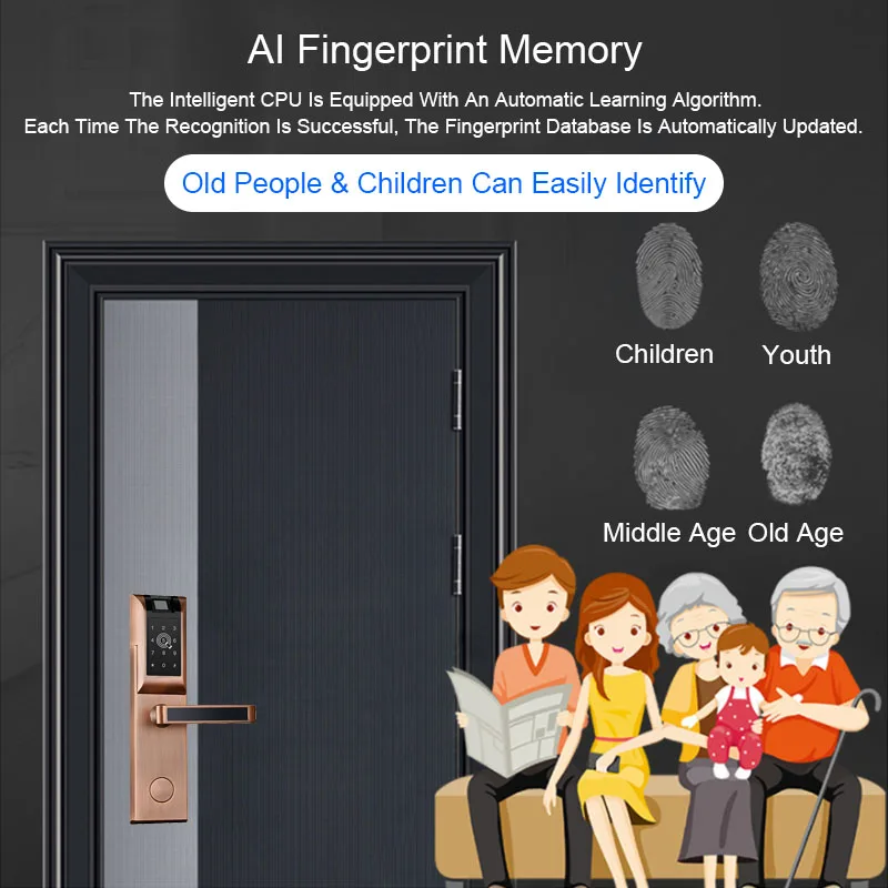 Eseye WIFI Smart Door Lock Fingerprint Home Apartment Entry Wireless App Phone Bluetooth Password Card Unlock Keyless Door Lock
Eseye WIFI Smart Door Lock Fingerprint Home Apartment Entry Wireless App Phone Bluetooth Password Card Unlock Keyless Door Lock