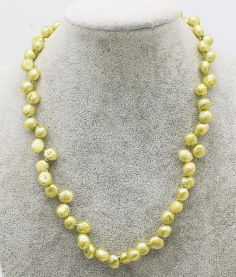 freshwater pearl yelow green baroque 8*10mm necklace 17inch wholesale beads nature FPPJ woman 2018
freshwater pearl yelow green baroque 8*10mm necklace 17inch wholesale beads nature FPPJ woman 2018