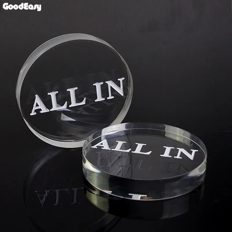 Transparent Round All In Dealer Button Pressing Acrylic Texas Hold'em Poker Casino ALL IN
Transparent Round All In Dealer Button Pressing Acrylic Texas Hold'em Poker Casino ALL IN