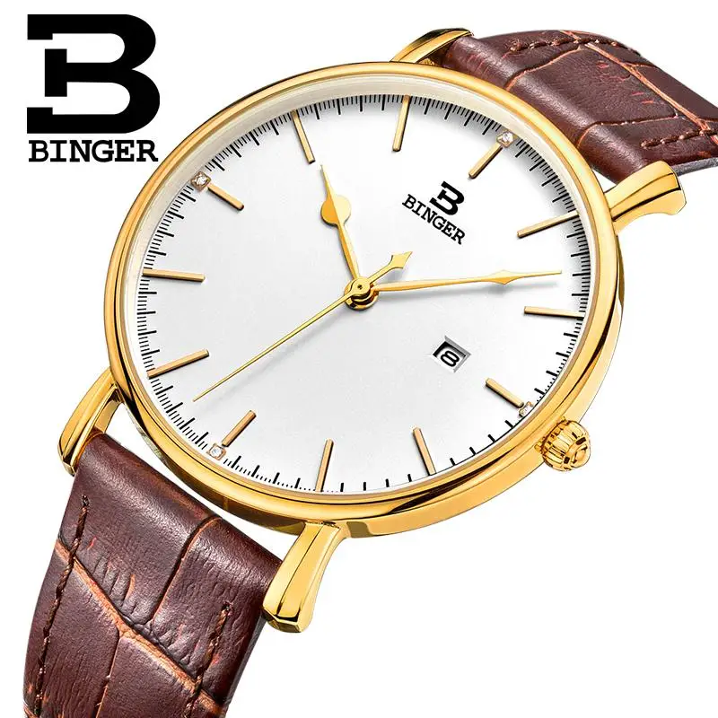 Switzerland BINGER men watches luxury brand quartz leather strap ultrathin Complete Calendar Wristwatches Waterproof B3053M-4
Switzerland BINGER men watches luxury brand quartz leather strap ultrathin Complete Calendar Wristwatches Waterproof B3053M-4