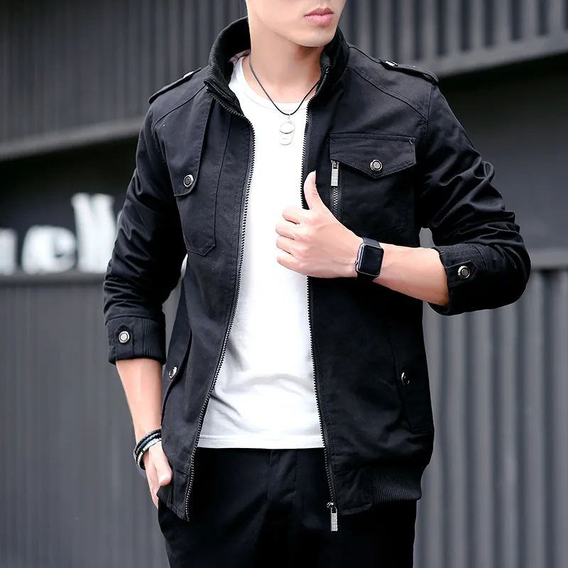 Young men's vertical collar slimming jacket Coat men's casual washing jacket man
Young men's vertical collar slimming jacket Coat men's casual washing jacket man