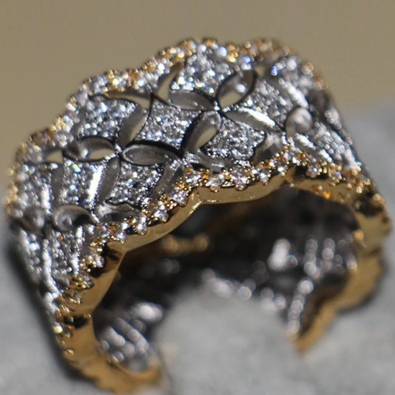 Стильный топик качество роскошные большие кольца ясно 5a Свадебный с фианитами