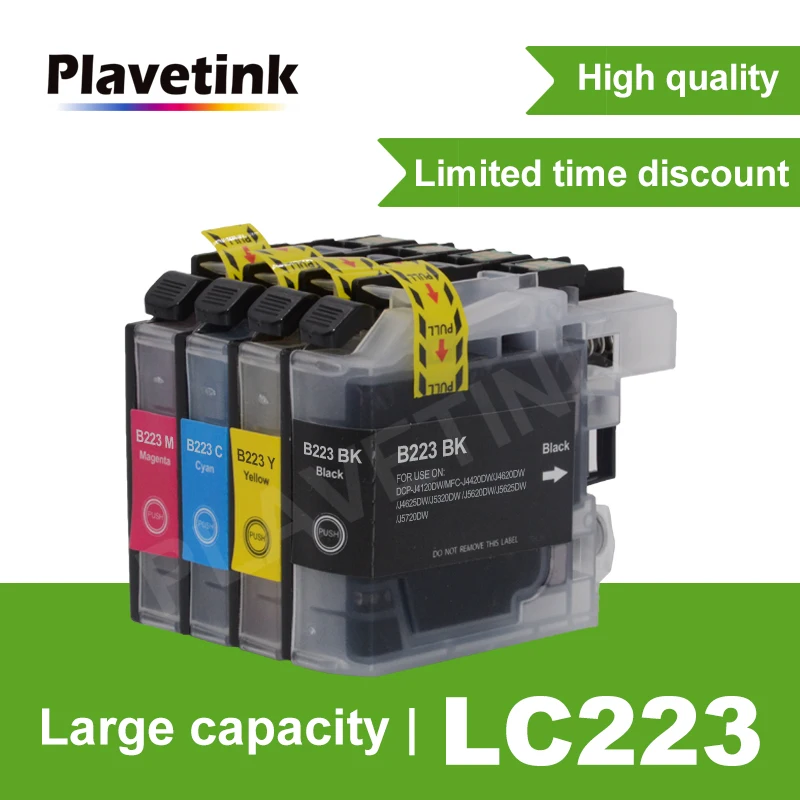 Plavetink 4 цвета совместимые картриджи для принтеров Brother LC223 LC221 MFC-J4420DW J4620DW J4625DW J5320DW J5620DW картридж
Plavetink 4 цвета совместимые картриджи для принтеров Brother LC223 LC221 MFC-J4420DW J4620DW J4625DW J5320DW J5620DW картридж