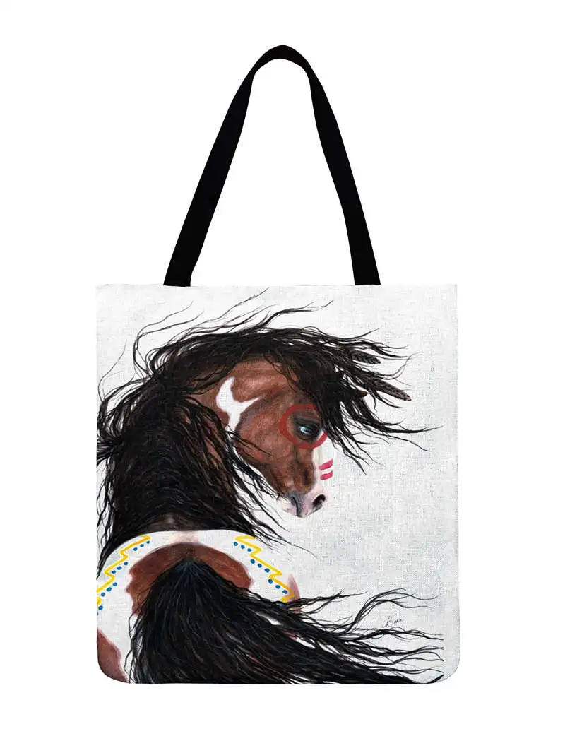 Horse Animal Printed Casual Tote Linen Fabric Tote Bag For Women Foldable Shopping Bag Ladies Shoulder Bag Outdoor Beach Bag
Horse Animal Printed Casual Tote Linen Fabric Tote Bag For Women Foldable Shopping Bag Ladies Shoulder Bag Outdoor Beach Bag