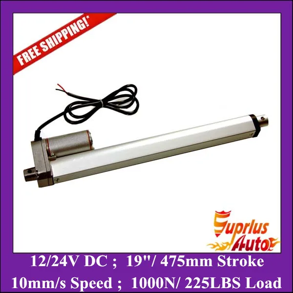 Free Shipping 19in/ 475mm stroke 12V quality dc electric linear actuators - 1000N/ 225LBS Load linear actuator for window
Free Shipping 19in/ 475mm stroke 12V quality dc electric linear actuators - 1000N/ 225LBS Load linear actuator for window
