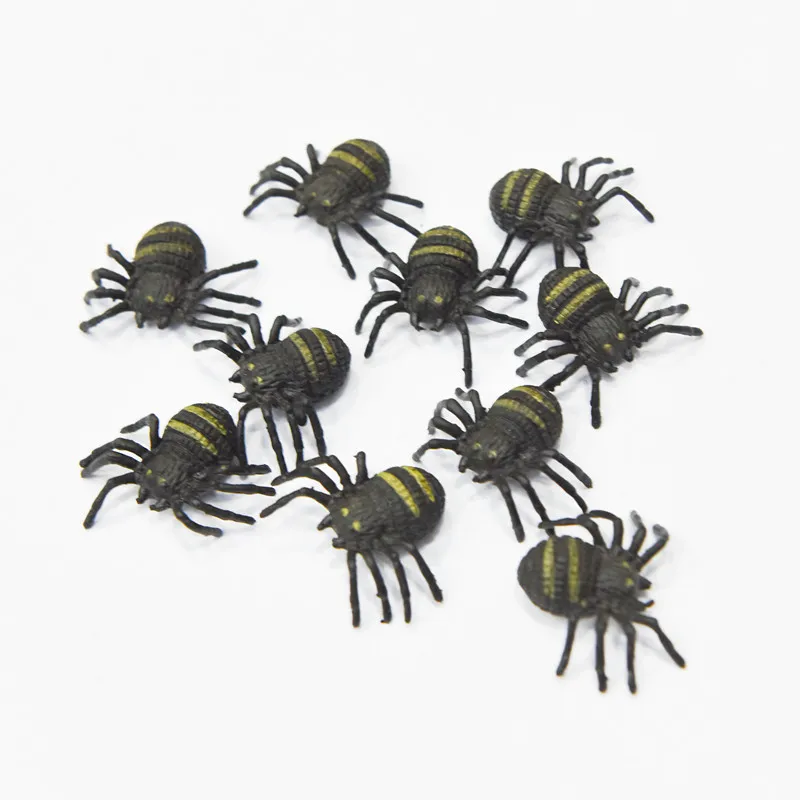 50Pcs/lot Halloween Decorative Spiders 3.4cm Small Black Plastic Fake Spider Toys Funny Joke Prank Realistic Props | Игрушки и хобби