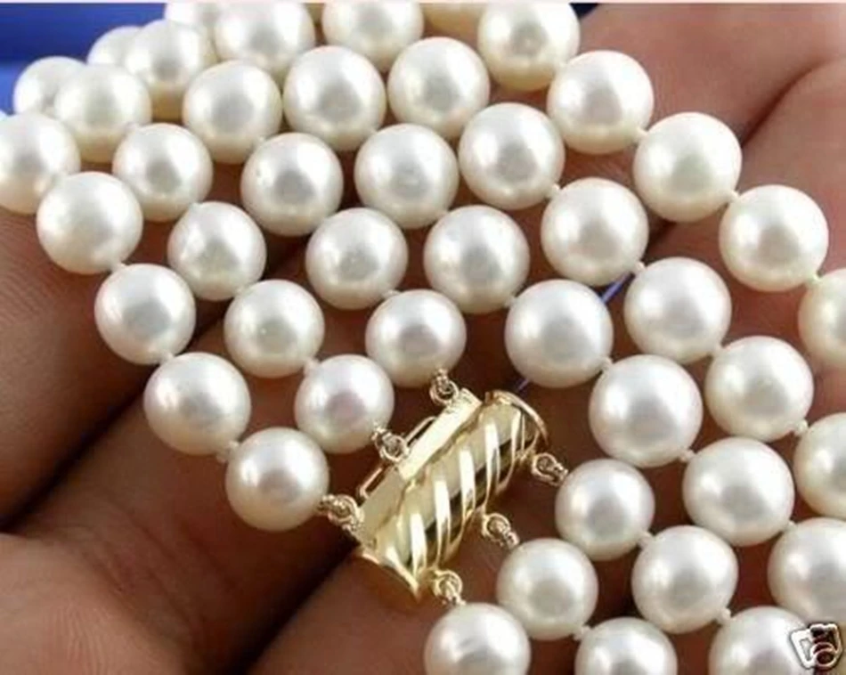 8-9mm white natural pearl freshwater cultured round beads 3 rows necklace women high quality engagement gifts 17-19inch MY4787
8-9mm white natural pearl freshwater cultured round beads 3 rows necklace women high quality engagement gifts 17-19inch MY4787