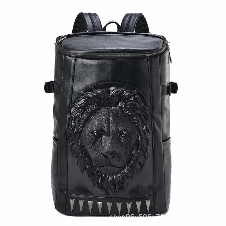 3D Embossed Lion Head bucket Soft Backpack With Stunning Spikes Cool leather travel School bagpack Punk Rock concert bags
3D Embossed Lion Head bucket Soft Backpack With Stunning Spikes Cool leather travel School bagpack Punk Rock concert bags