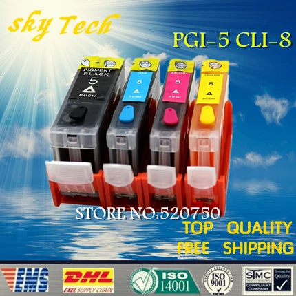 4PK Full ink Refill cartridges For PGI-5 CLI-8 cartridges ,suit for canon ip 3500, ix4000 ,with ARC chips
4PK Full ink Refill cartridges For PGI-5 CLI-8 cartridges ,suit for canon ip 3500, ix4000 ,with ARC chips
