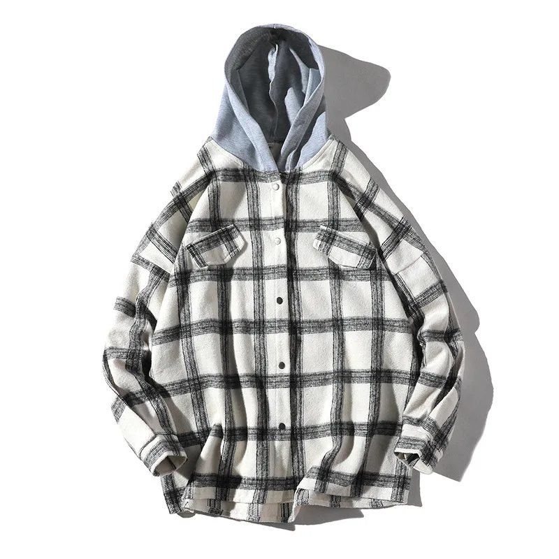 Shirt With Hooded Autumn and Spring New Brand Hip-Hop Lattice Shirt Coat Men Streetwear Single Breasted Shirts
Shirt With Hooded Autumn and Spring New Brand Hip-Hop Lattice Shirt Coat Men Streetwear Single Breasted Shirts