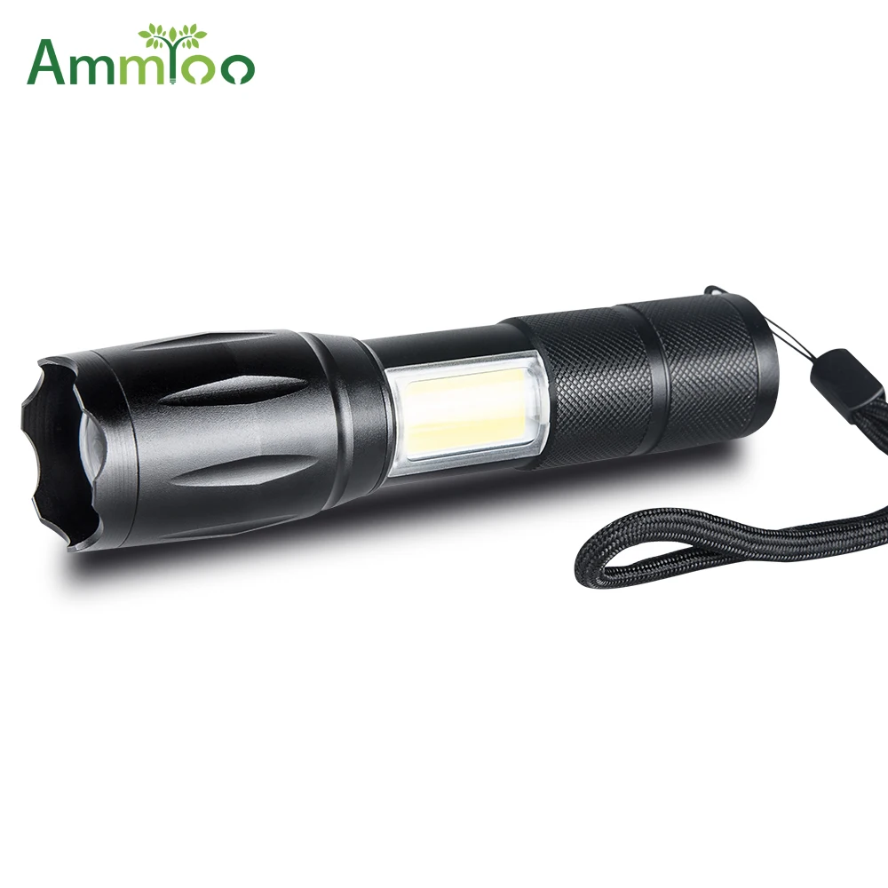 AmmToo LED Flashlight 18650 Linterna Led Torch Light 4 modes Waterproof COB Flashlight T6 Zoomable Light For Outdoor Camping
AmmToo LED Flashlight 18650 Linterna Led Torch Light 4 modes Waterproof COB Flashlight T6 Zoomable Light For Outdoor Camping