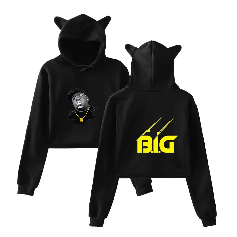 B.I.G BIGGIE Fashion Printed Cat Cropped Hoodies Women Long Sleeve Hooded Pullover Crop Tops 2019 Hot Sale Streetwear Clothes
B.I.G BIGGIE Fashion Printed Cat Cropped Hoodies Women Long Sleeve Hooded Pullover Crop Tops 2019 Hot Sale Streetwear Clothes