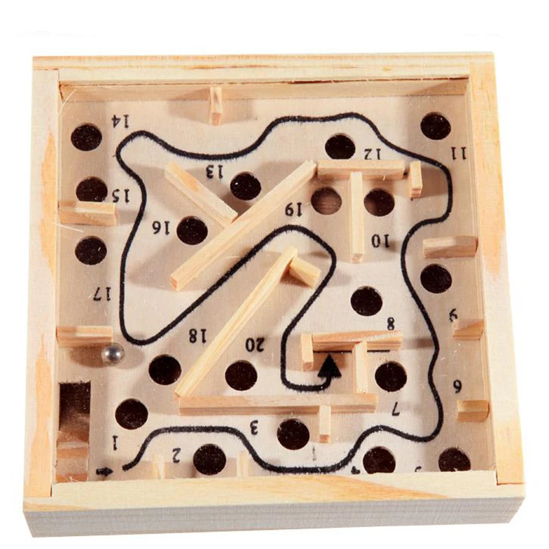 Board Games Wooden Labyrinth Toys Ball Moving 3D Maze Puzzle Handcrafted Montessori Kids Table Balance Education antistres | Спорт и