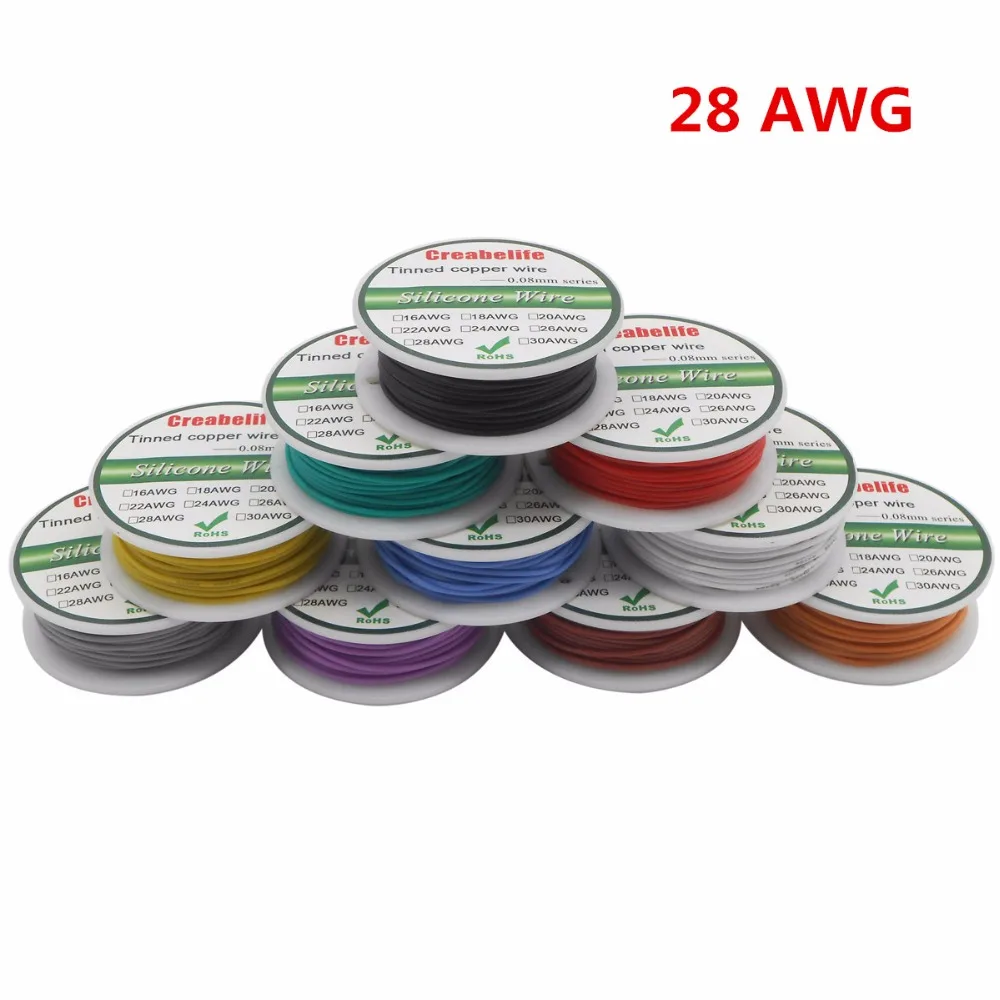 10m 28 AWG Flexible Silicone Wire RC Line Cable OD 1.2mm Line 10 Colors to Select With Spool Tinned Copper Wire Electrical Wire
10m 28 AWG Flexible Silicone Wire RC Line Cable OD 1.2mm Line 10 Colors to Select With Spool Tinned Copper Wire Electrical Wire