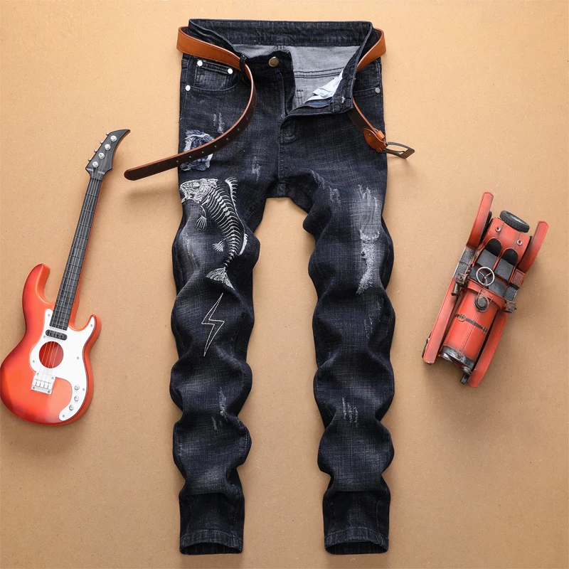 2019 High quality full length jeans men cotton new autumn black printed ripped homme denim trousers plus size 29-38 men's jeans
2019 High quality full length jeans men cotton new autumn black printed ripped homme denim trousers plus size 29-38 men's jeans