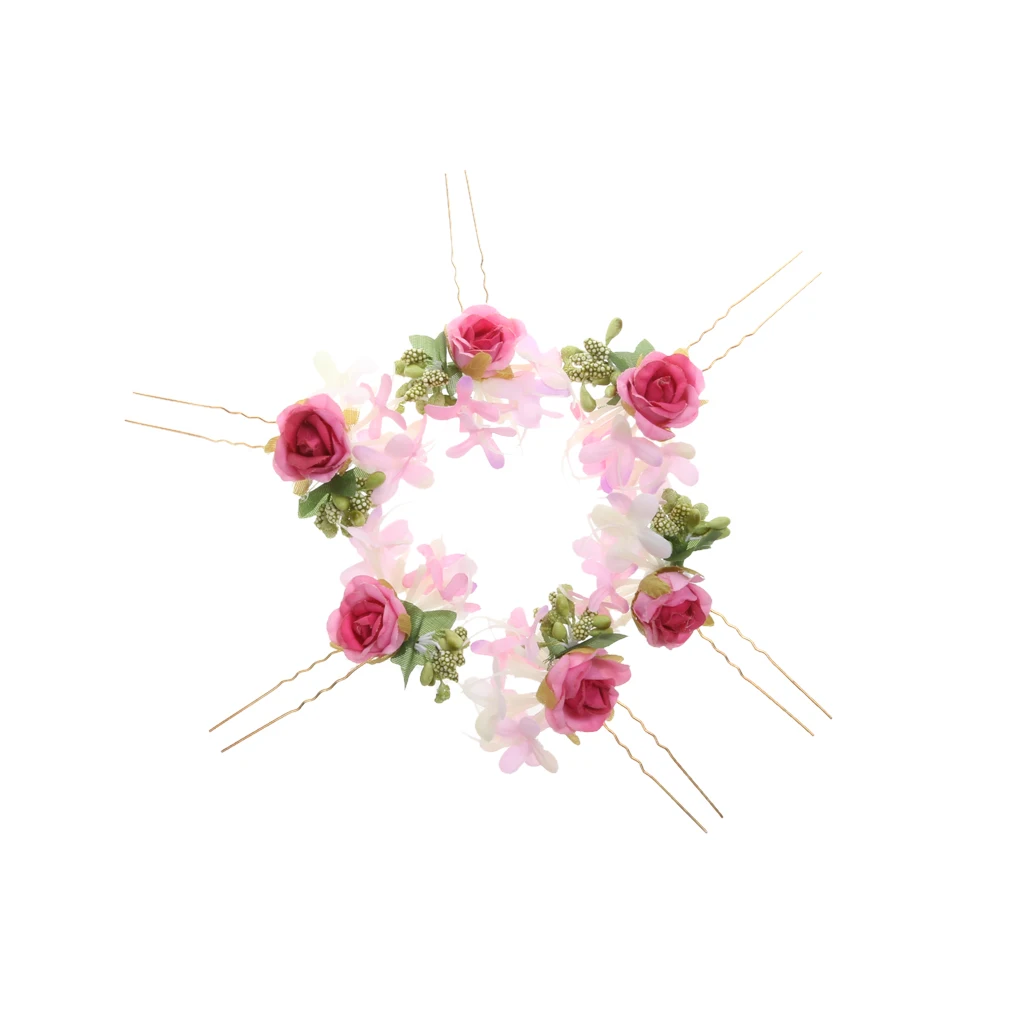 6Pcs Bridal Flower Hairpins Rose Hair Stick Wreath Hairstyles Beautiful Headdress Plait Hair Clip Vine Wedding Hair Accessories
6Pcs Bridal Flower Hairpins Rose Hair Stick Wreath Hairstyles Beautiful Headdress Plait Hair Clip Vine Wedding Hair Accessories