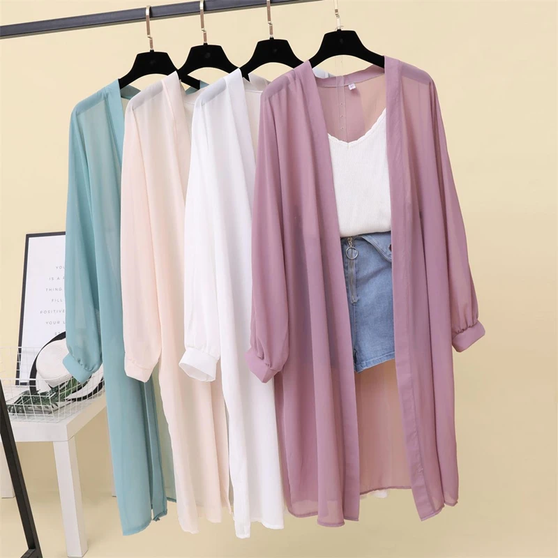 Women Summer Kimono Cardigan Long Sleeve Sun Protection Blouse Shirt Long Chiffon Sunscreen Solid Shirts Outwear Oversize Coat
Women Summer Kimono Cardigan Long Sleeve Sun Protection Blouse Shirt Long Chiffon Sunscreen Solid Shirts Outwear Oversize Coat