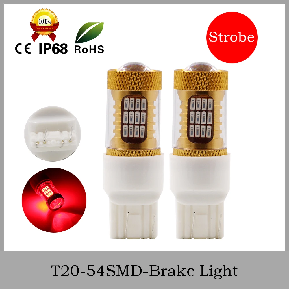 2xhigh яркий T20 7443 580 54LED Cree чип SMD4014 стоп-сигнал стробоскоп светодиодный свет 12В-24В